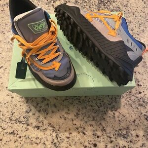Authentic Off-White Odsy 1000 Dark Gray and Orange Trail Sneakers